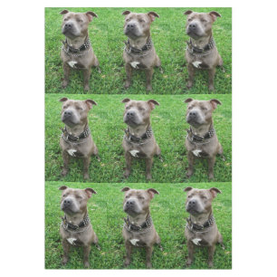 Toalha De Mesa Staffordshire Bull Terrier Sentado À Atenção,