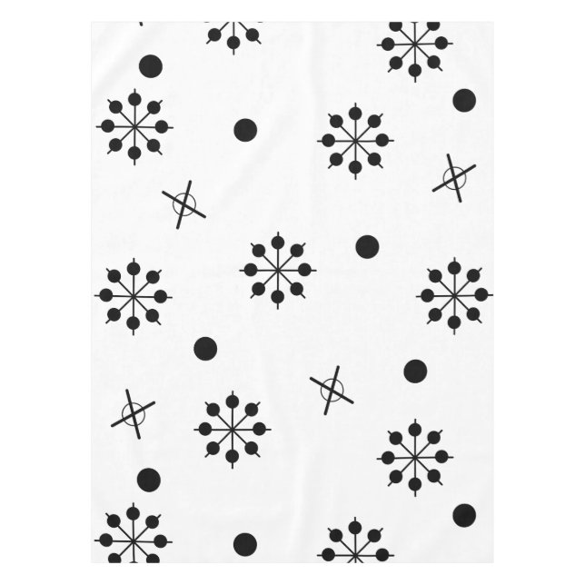 Toalha De Mesa Starbursts de Idade Atômica Preto Branco 1 (Frente)