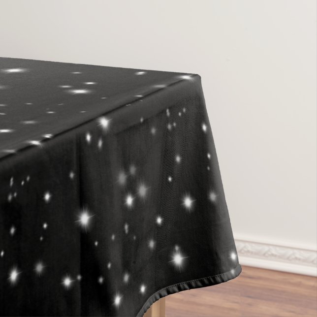Toalha De Mesa Starlight Sparkles Black and White Stars (Posição Original)