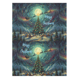 Toalha De Mesa Starry Night Christmas Tablecloth 52x70 Santa