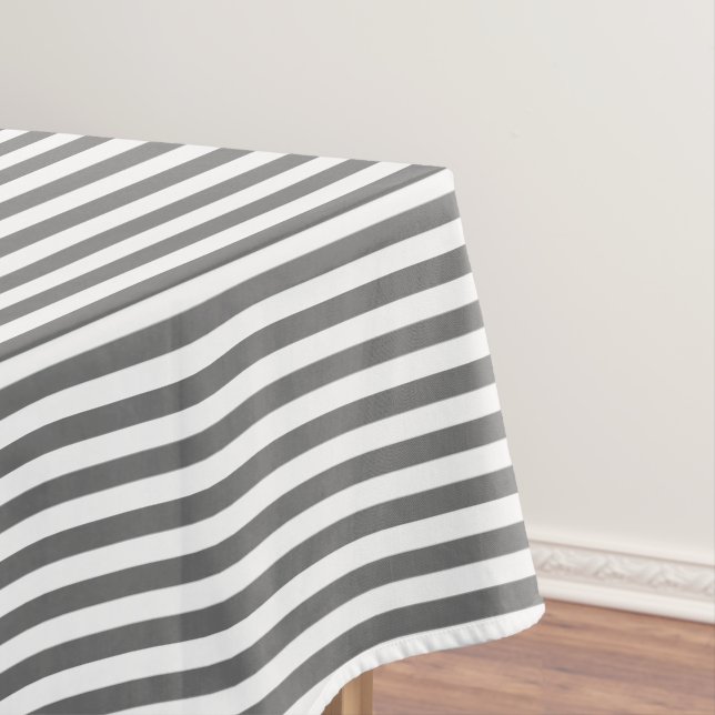 Toalha De Mesa Stripe de Cinza e branco (Posição Original)