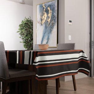Toalha De Mesa Stripes Castanho Escuro