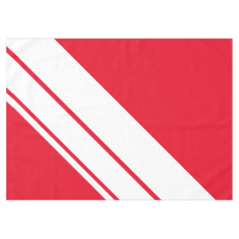 Toalha De Mesa Stripes de Diagonal Vermelho Branco Atlítico Brilh