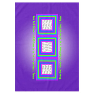 Toalha De Mesa Stripes Square Frame colorido 03 + texto fotográfi
