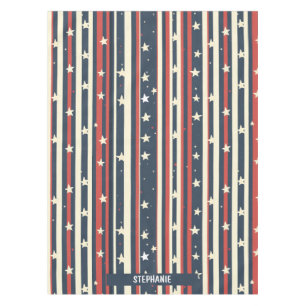 Toalha De Mesa Stripes Vermelhos, Brancos e Azuis com Estrelas (2
