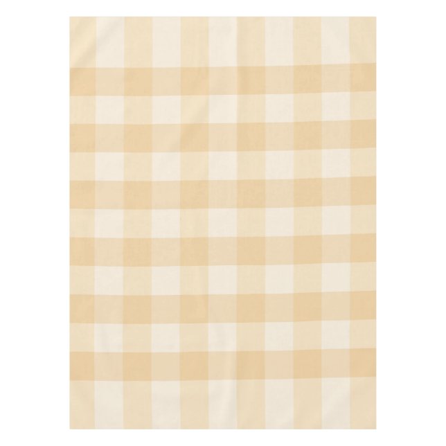 Toalha De Mesa Suave Beige Gingham Tablecloth - Manhã Mínima (Frente)