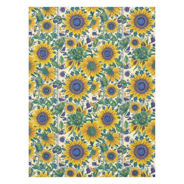 Toalha De Mesa Sunflowers Ukrainian folk art motifs Tablecloth (Frente)