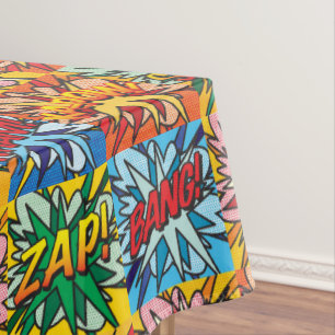 Toalha De Mesa Super-herói de Pop Art de Quadrinhos