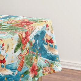 Toalha De Mesa Surfing Santa Christmas with Santa Surfer