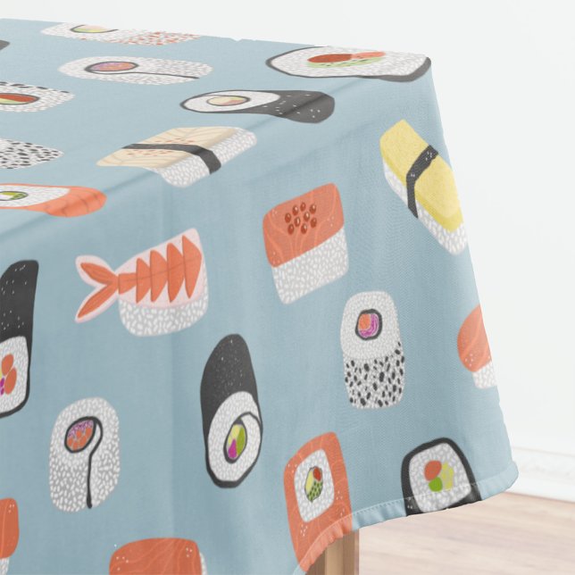 Toalha De Mesa Sushi Nigiri Maki Roll Pattern (Sushi Japanese food art tablecloth)