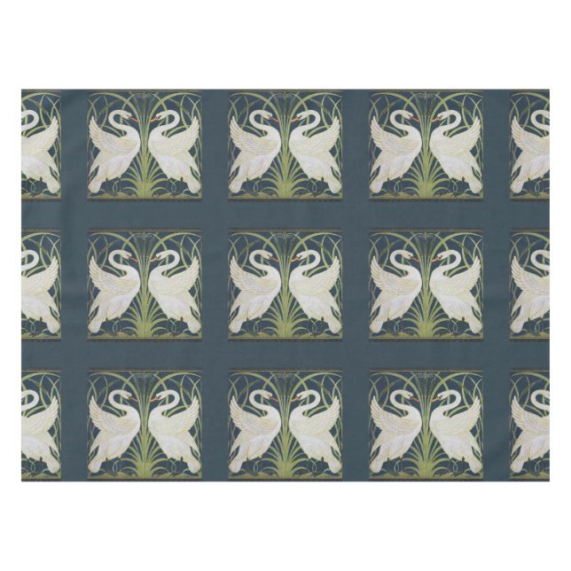 Toalha De Mesa Swan Art Nouveau Dois Swans (Frente (Horizontal))