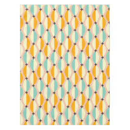 Toalha De Mesa Symmetrical retro pattern with interlocking teal