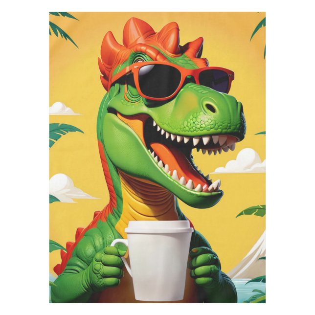 Toalha De Mesa T-Rex Dinossaur Engraçado (Frente)