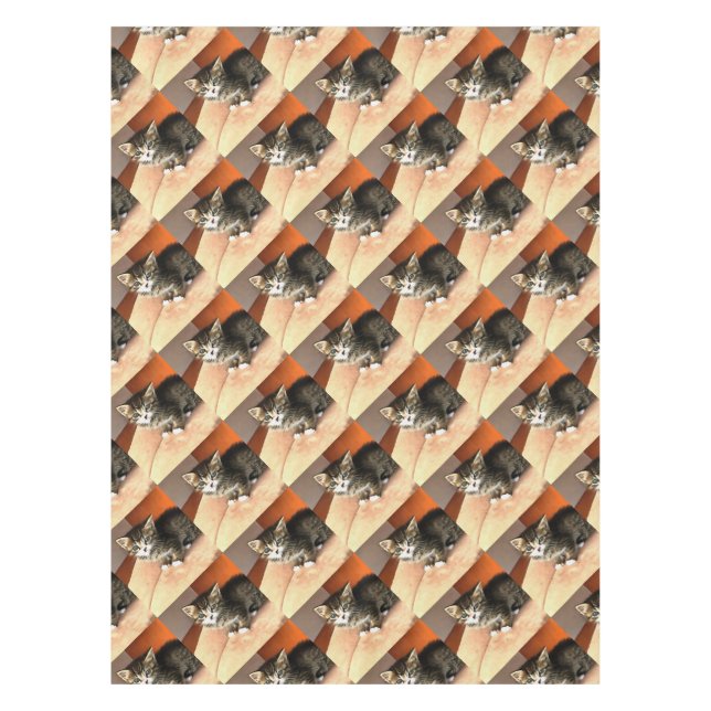 Toalha De Mesa Tabby Cat Kitten Pet Retrato (Frente)