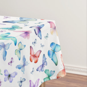 Toalha De Mesa Tablecloe de Borboleta de Aquarela