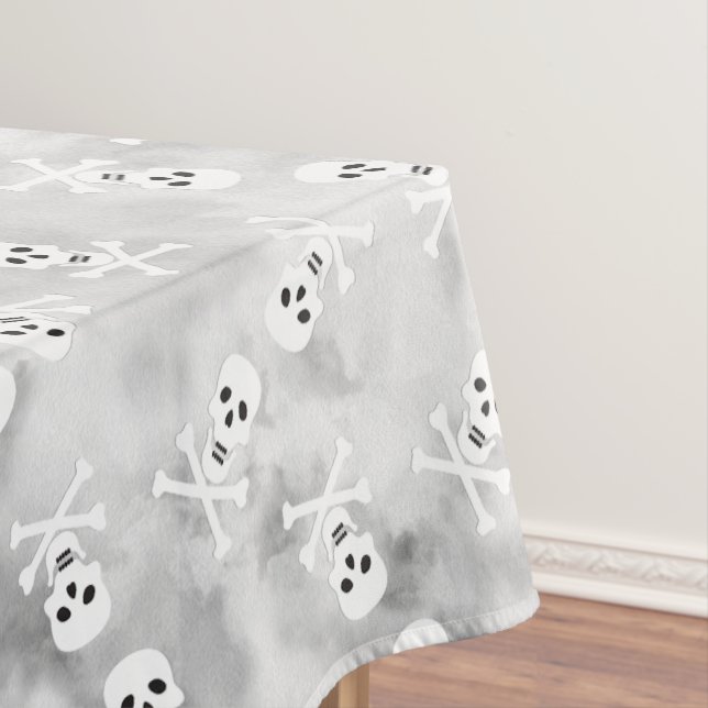 Toalha De Mesa Tablecloe de Halloween - Crânio e Crossbones (Posição Original)
