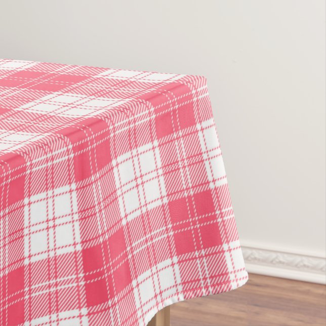 Toalha De Mesa Tablecloe de Xadrez Rosa (Posição Original)