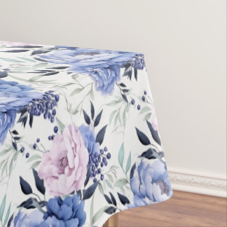 Toalha De Mesa Tablecloe Floral de Peony Rosa e Azul