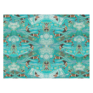 Toalha De Mesa Tableclote de Arte Aboriginal Sonhando com Golfinh