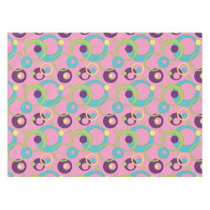 Toalha De Mesa Tableclote de Círculos Rosa Funk