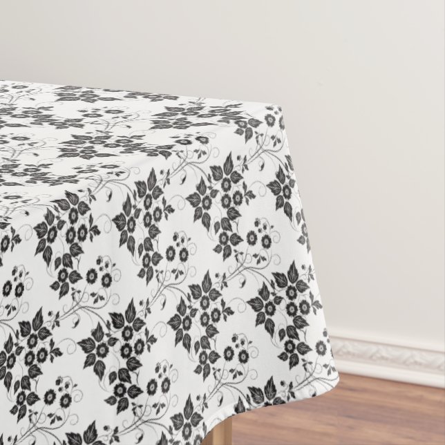 Toalha De Mesa Tablecloth "60x84" Preto e Branco (Posição Original)
