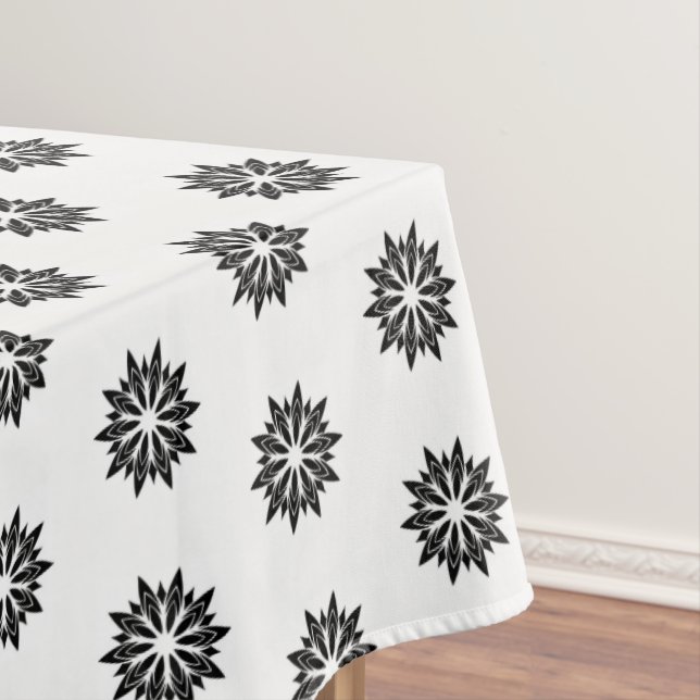 Toalha De Mesa Tablecloth "60x84" Preto Floral (Posição Original)