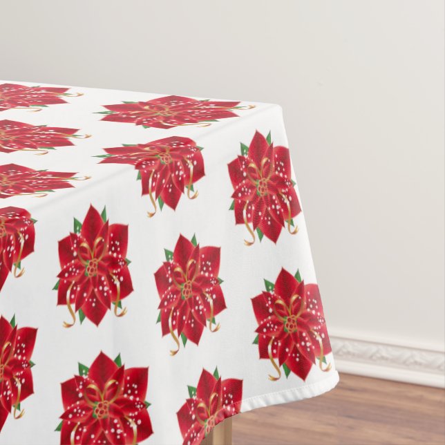 Toalha De Mesa Tablecloth "60x84" Red Poinsettias (Posição Original)