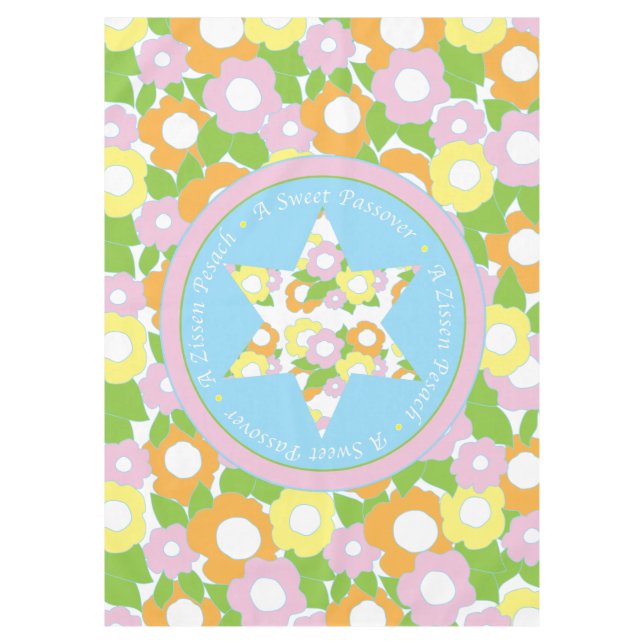 Toalha De Mesa Tablecloth "A Sweet Passover" (Passover 60" x 84") (Frente)