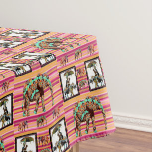 Toalha De Mesa Tablecloth African Elephant Women Stripe
