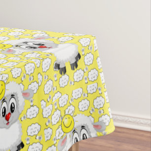 Toalha De Mesa Tablecloth Amarelo - Nuvens Brancas Amarelas Sol