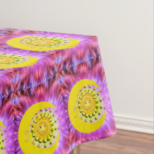 Toalha De Mesa Tablecloth Amarelo Sol Lua