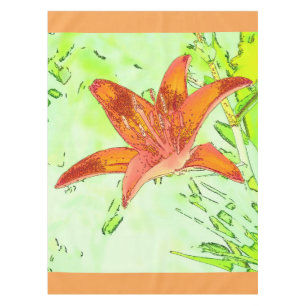 Toalha De Mesa Tablecloth artístico do lírio de tigre
