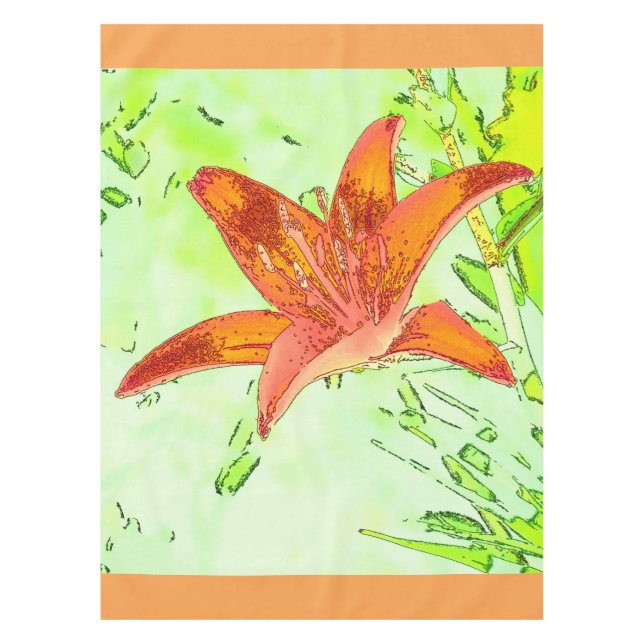 Toalha De Mesa Tablecloth artístico do lírio de tigre (Frente)