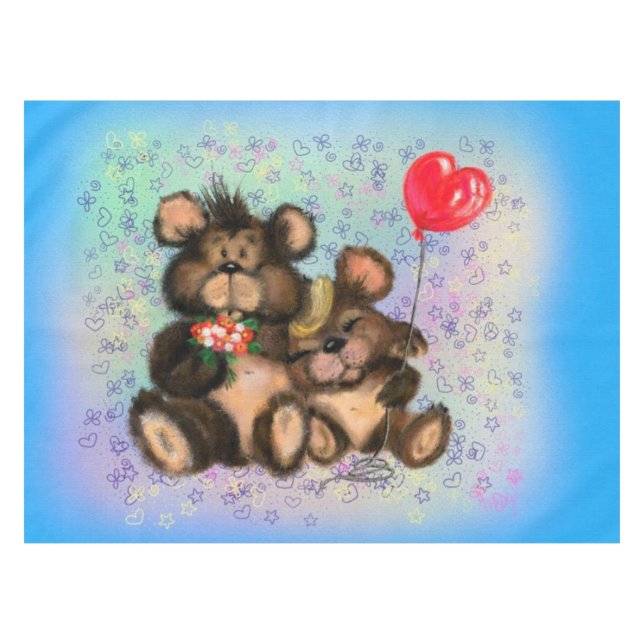 Toalha De Mesa Tablecloth Bear Family (Frente (Horizontal))