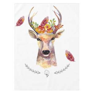Toalha De Mesa Tablecloth boho cervo buck Head Browni