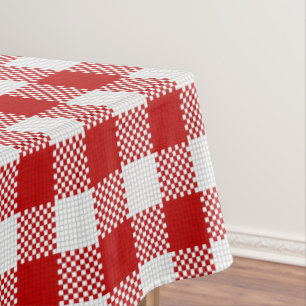 Toalha De Mesa Tablecloth Checkered vermelho do guingão
