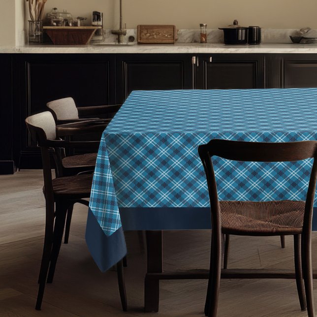 Toalha De Mesa Tablecloth Clássica com Verificação Azul País do T (Blue Checkered Tablecloth Classic Tartan Country Design)