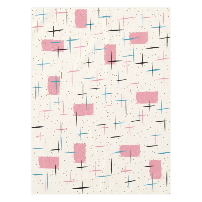 Toalha De Mesa Tablecloth cor-de-rosa atômico retro do teste (Frente)