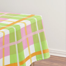 Tablecloth cor-de-rosa & verde 52" do algodão da