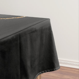 Toalha De Mesa Tablecloth de Agitação Dourada da Lente Preta