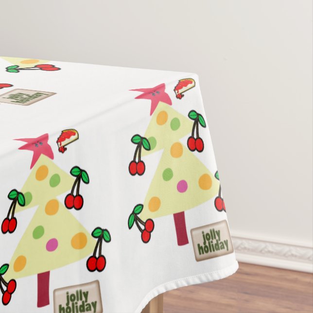 Toalha De Mesa Tablecloth de Árvore de Natal, Cherries Jolly Holi (Posição Original)