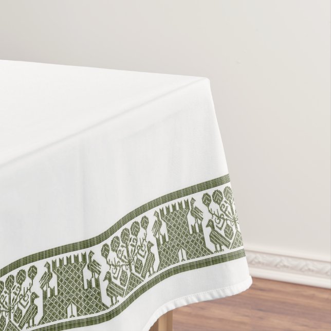 Toalha De Mesa Tablecloth de Aves e Castelos, 52"x70" (Posição Original)