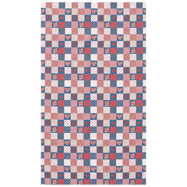 Toalha De Mesa Tablecloth de Corações e Rosas Faux (Frente)