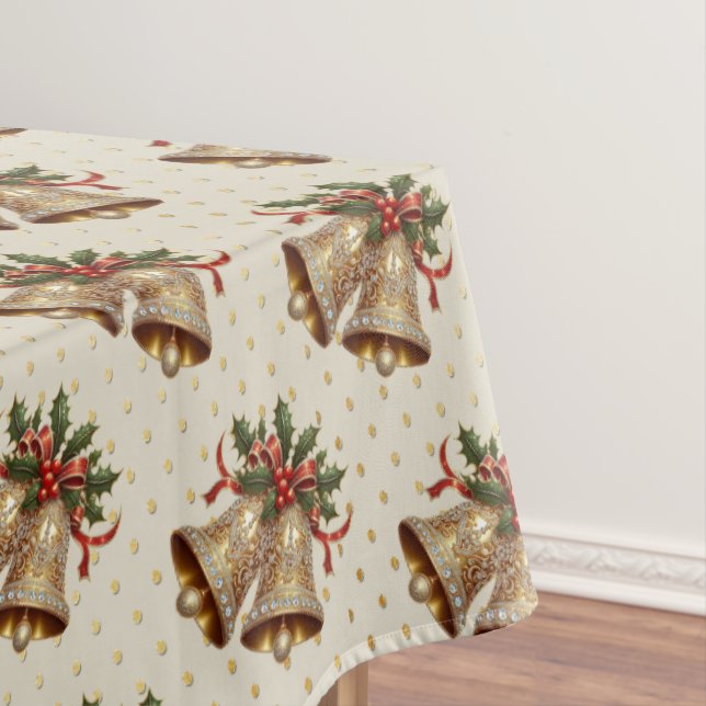 Toalha De Mesa Tablecloth de Férias de Natal Douradas (Posição Original)