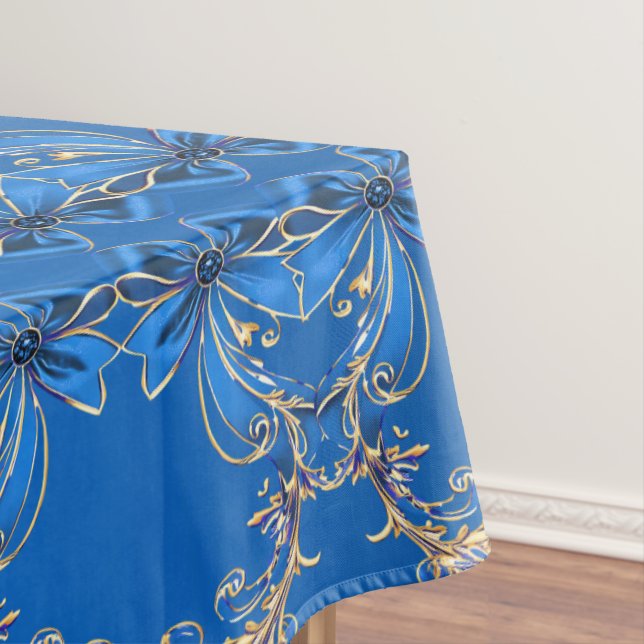 Toalha De Mesa Tablecloth de Férias Douradas Azul (Posição Original)