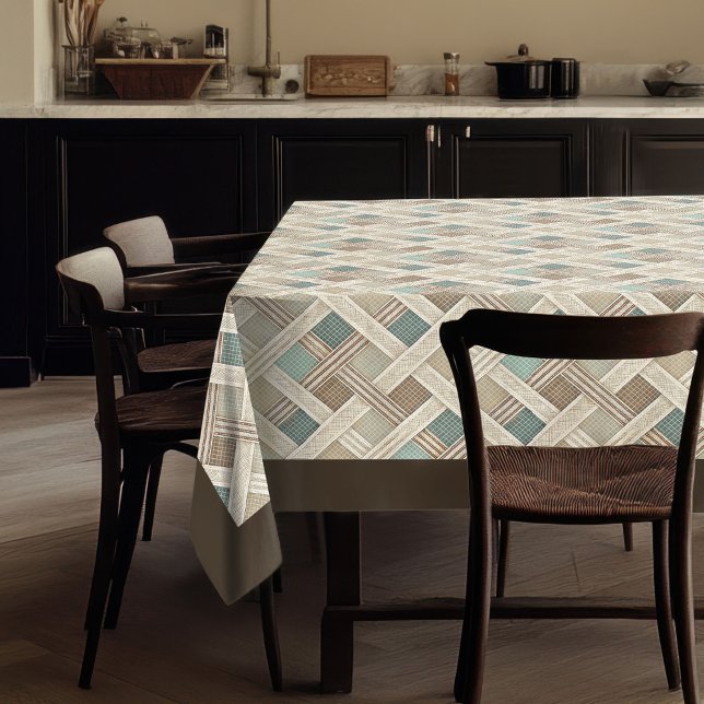 Toalha De Mesa Tablecloth de Impressão geométrica em Neutros Terr (Geometric Print Tablecloth in Earthy Neutrals)