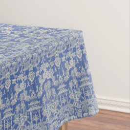 Toalha De Mesa Tablecloth de Jantar de Algodão Branco Azul