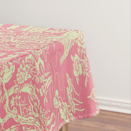 Toalha De Mesa Tablecloth de Jantar de Algodão Chinoiserie Rosa