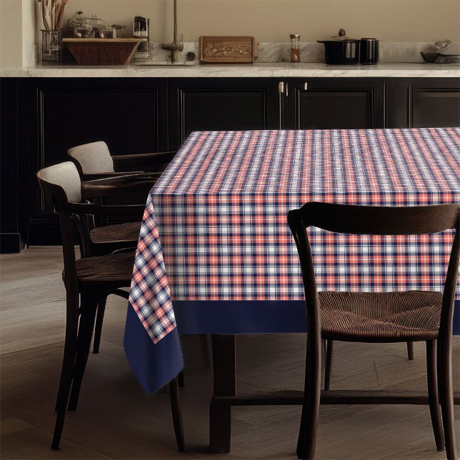 Toalha De Mesa Tablecloth de Marinho de Coral Negrito Perfeito pa (Bold Coral Navy Tablecloth Perfect for Entertaining)