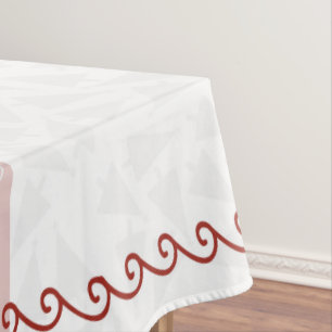 Toalha De Mesa Tablecloth de Natal Branco e Vermelho 52 x 72